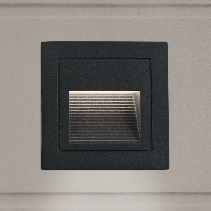 LED Inbyggd lampa LORO LED/2W/230V IP65 svart
