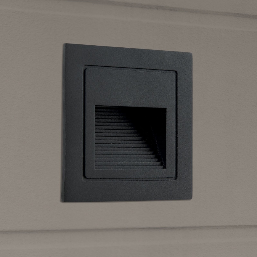 LED Inbyggd lampa LORO LED/2W/230V IP65 svart