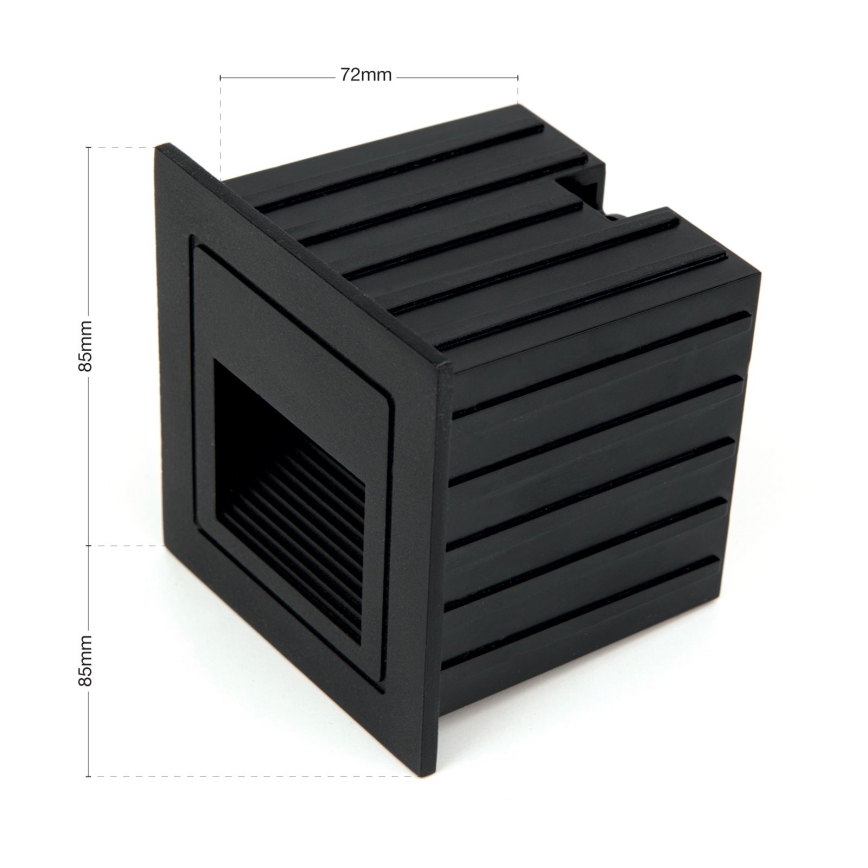LED Inbyggd lampa LORO LED/2W/230V IP65 svart