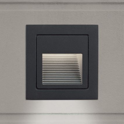 LED Infälld armatur LORO LED/2W/230V IP65 antracit