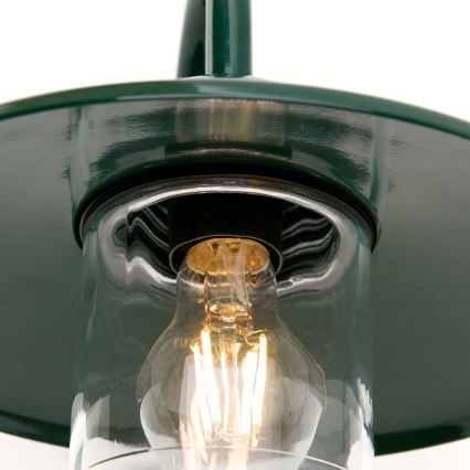 Vägglampa för utomhusbruk EDWARD 1xE27/60W/230V IP44 grön