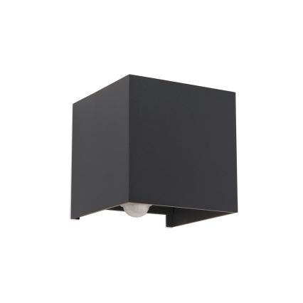LED Utomhusbelysning med rörelse och skymningssensor CUBE-S LED/13W/230V IP54 antracit