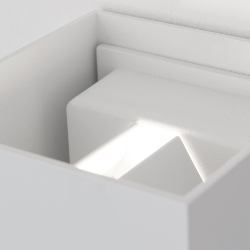 LED Utomhusbelysning med rörelse och skymningssensor CUBE-S LED/13W/230V IP54 vit