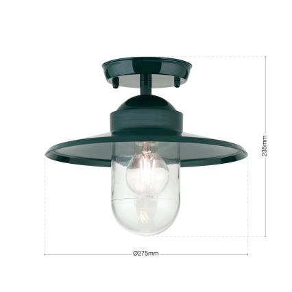 Utomhus ytmonterad ljuskrona EDWARD 1xE27/60W/230V IP44 grön