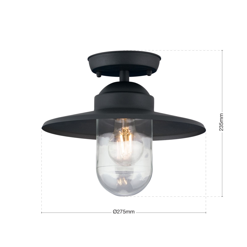 Utomhus ytmonterad ljuskrona EDWARD 1xE27/60W/230V IP44 svart