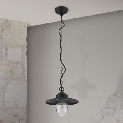 Pendellampa för utomhusbruk EDWARD 1xE27/60W/230V IP44 svart