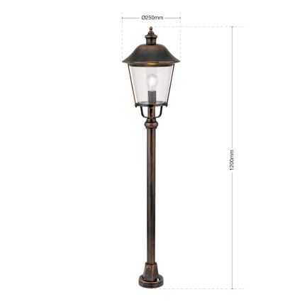 Utomhuslampa KENZO 1xE27/100W/230V IP44 brons/patina