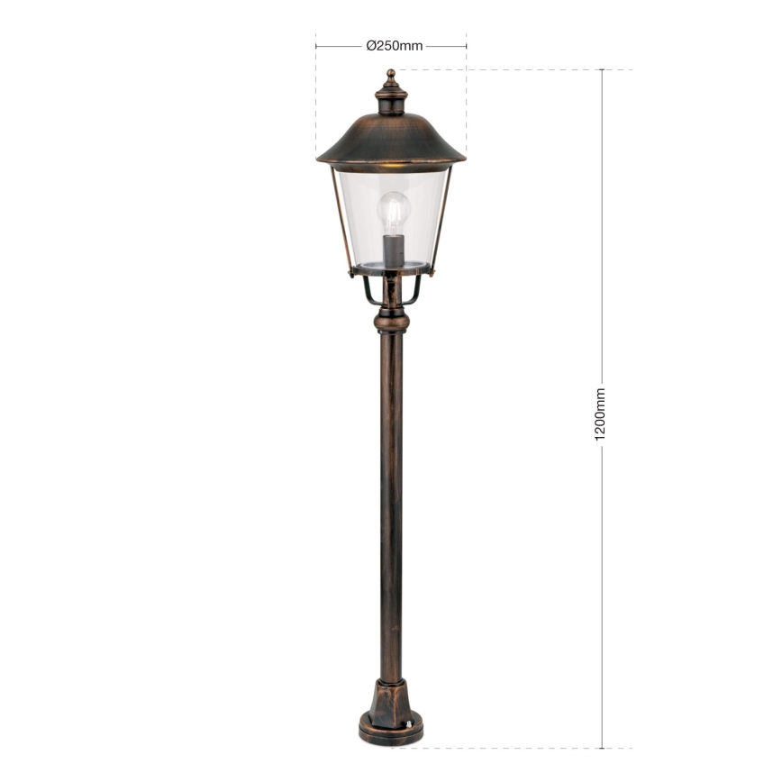 Utomhuslampa KENZO 1xE27/100W/230V IP44 brons/patina