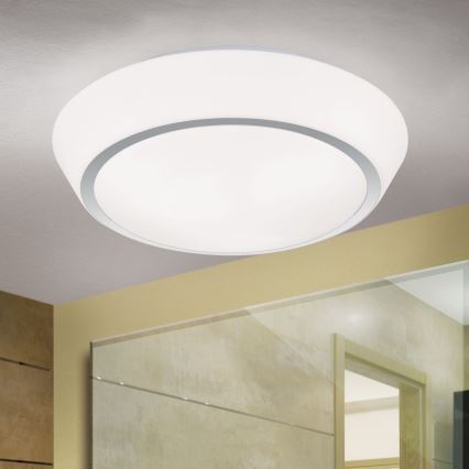 Badrumstaklampa TENA 3xE27/60W/230V Ø 38 cm IP44 vit