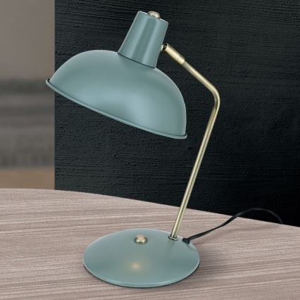 Bordslampa FEDRA 1xE14/40W/230V mintgrön/mässing