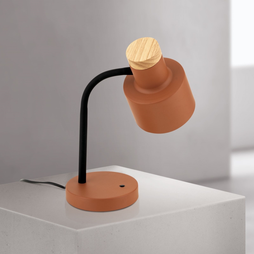 Bordslampa GILI 1xE27/40W/230V tegelröd