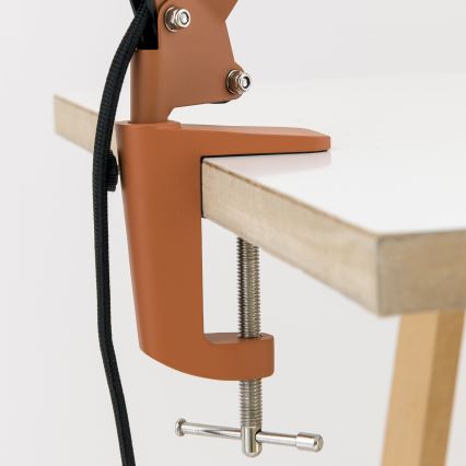 Bordslampa med klämma GILI 1xE27/40W/230V tegelröd