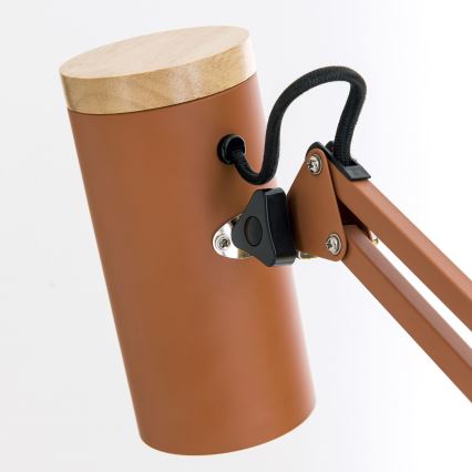 Bordslampa med klämma GILI 1xE27/40W/230V tegelröd