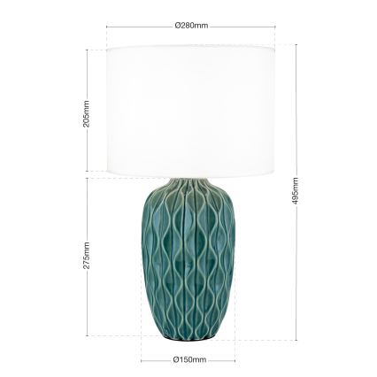 Bordslampa TORTUGA 1xE27/40W/230V grön/vit