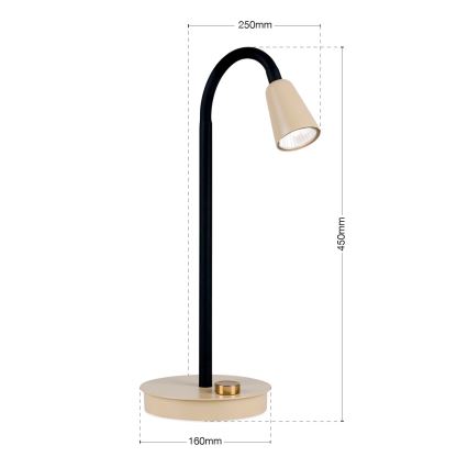 Dimmbar flexibel bordslampa DOTTY 1xGU10/10W/230V beige/svart