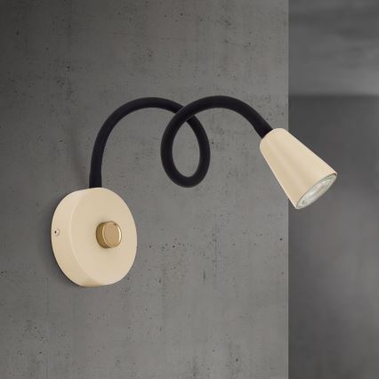 Dimbar flexibel vägglampa DOTTY 1xGU10/10W/230V beige/svart