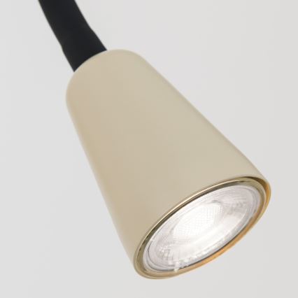 Dimbar flexibel vägglampa DOTTY 1xGU10/10W/230V beige/svart