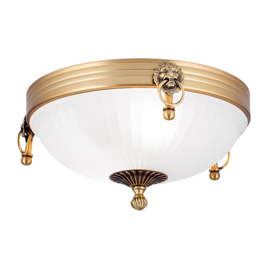 Taklampa ROCCA 2xE27/60W/230V diameter 31 cm brons/vit