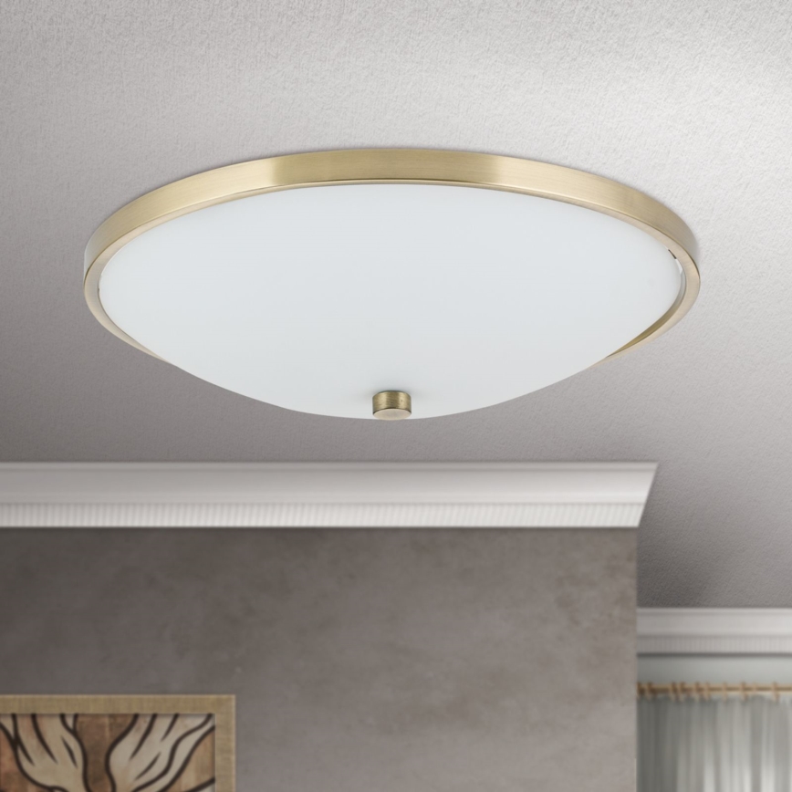 Taklampa AIDA 3xE27/60W/230V diameter 40 cm mässing