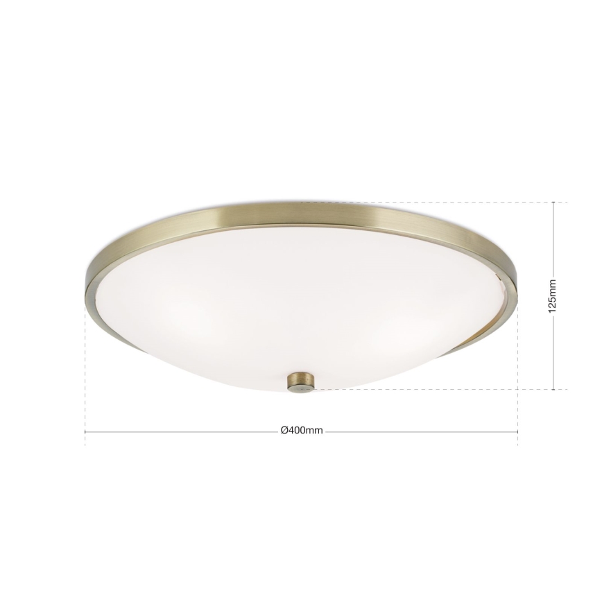Taklampa AIDA 3xE27/60W/230V diameter 40 cm mässing