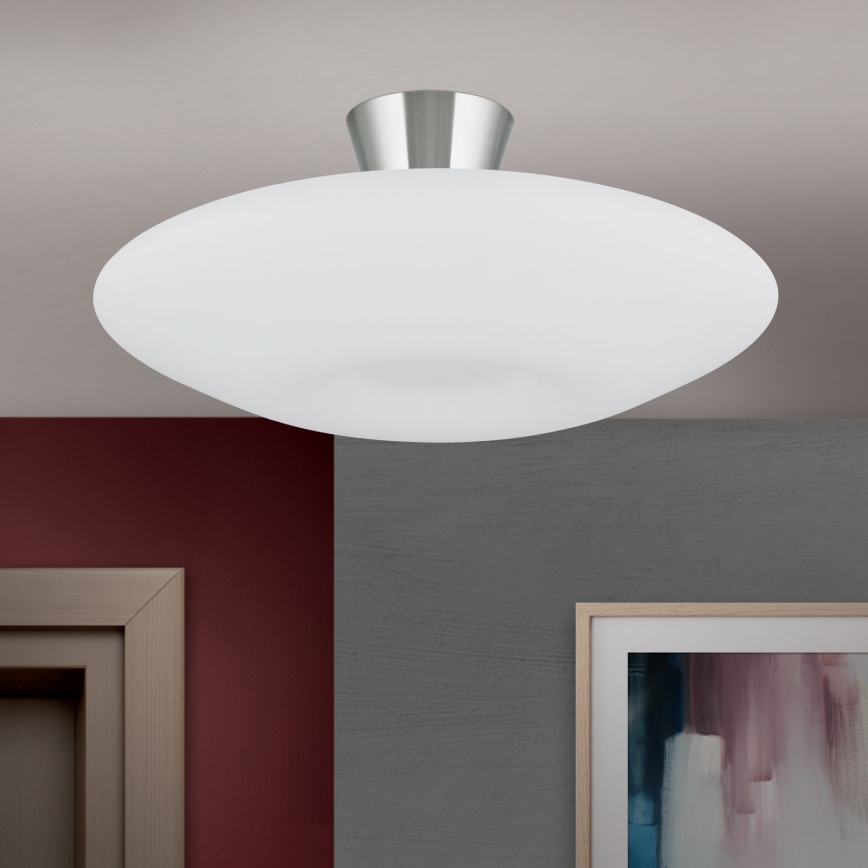 Taklampa BLANC 2xE27/60W/230V diameter 49 cm matt krom