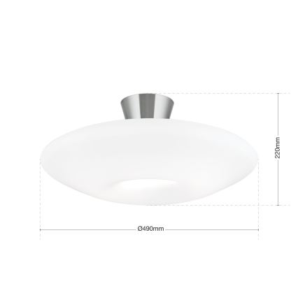 Taklampa BLANC 2xE27/60W/230V diameter 49 cm matt krom