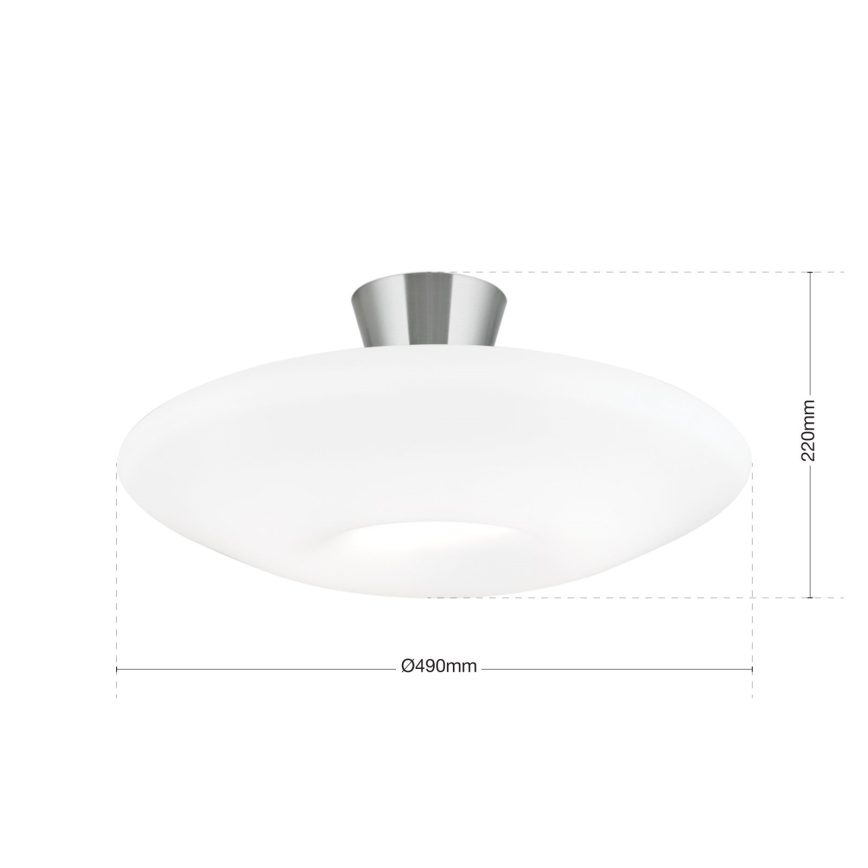 Taklampa BLANC 2xE27/60W/230V diameter 49 cm matt krom