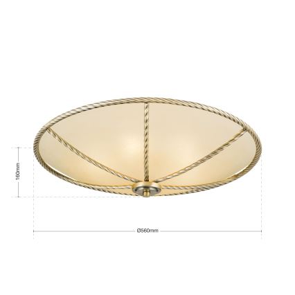 Taklampa MAURO 5xE27/60W/230V diameter 56 cm brons