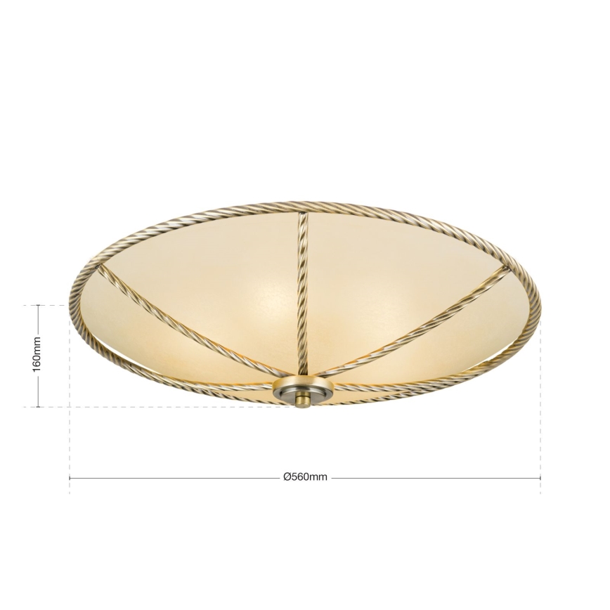 Taklampa MAURO 5xE27/60W/230V diameter 56 cm brons