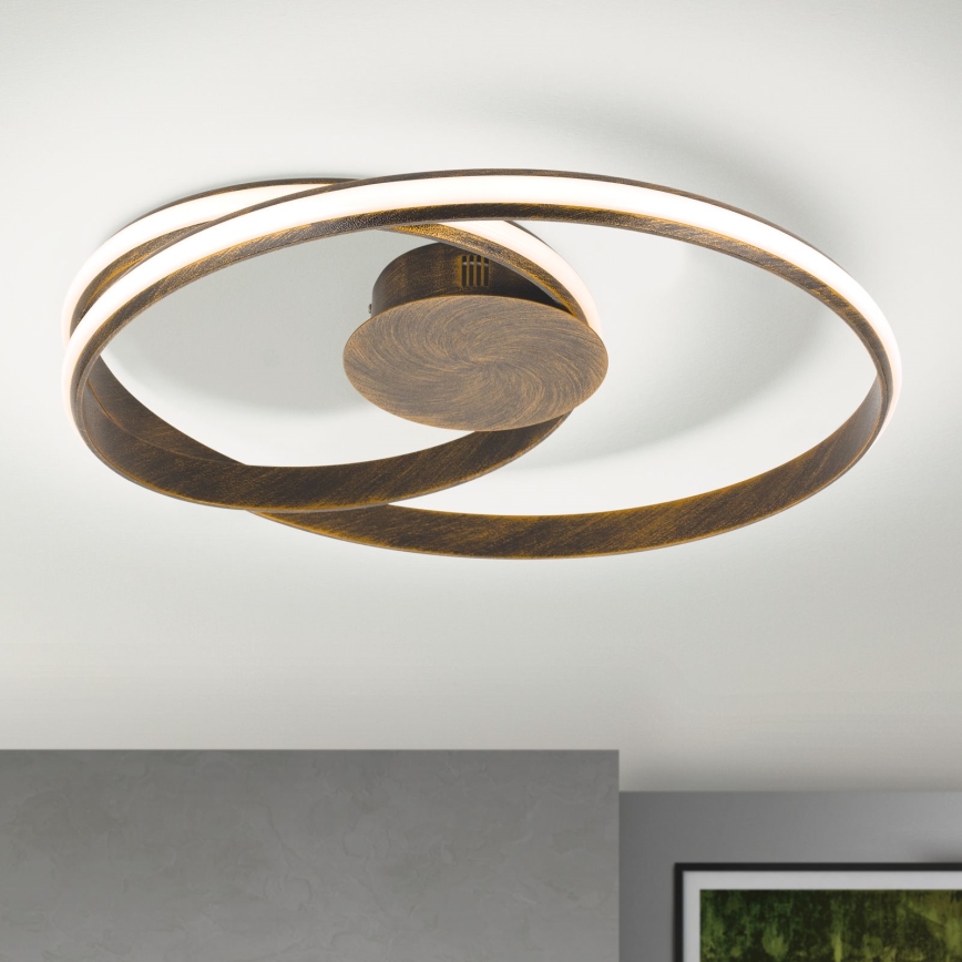 LED Dimbar taklampa CIRCUS LED/30W/230V brun/patina
