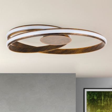 LED Dimbar taklampa CIRCUS LED/30W/230V brun/patina