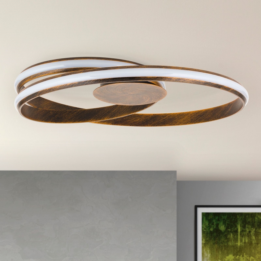 LED Dimbar taklampa CIRCUS LED/30W/230V brun/patina