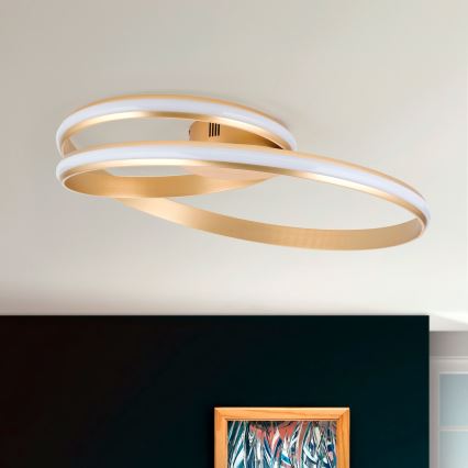 LED Dimbar taklampa CIRCUS LED/30W/230V guld