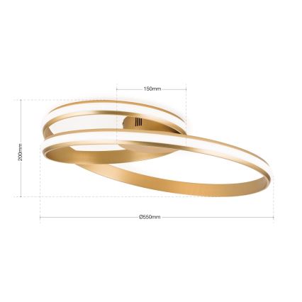 LED Dimbar taklampa CIRCUS LED/30W/230V guld