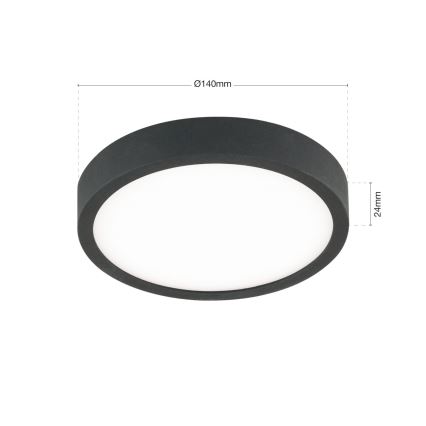 LED taklampa BULLY LED/12W/230V diameter 14 cm svart