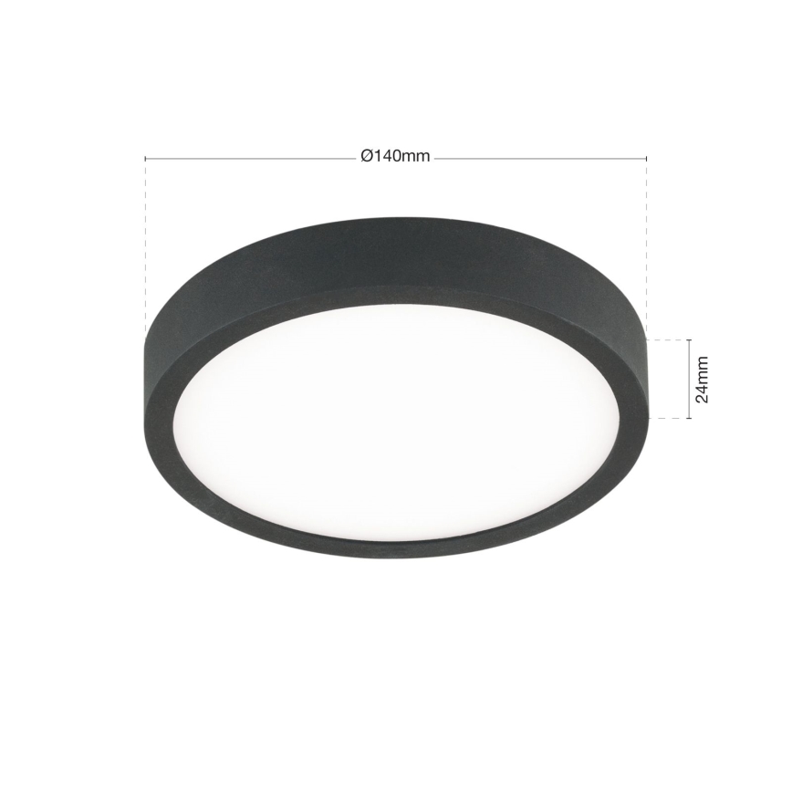 LED taklampa BULLY LED/12W/230V diameter 14 cm svart