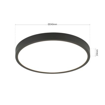 LED taklampa BULLY LED/24W/230V diameter 24 cm svart