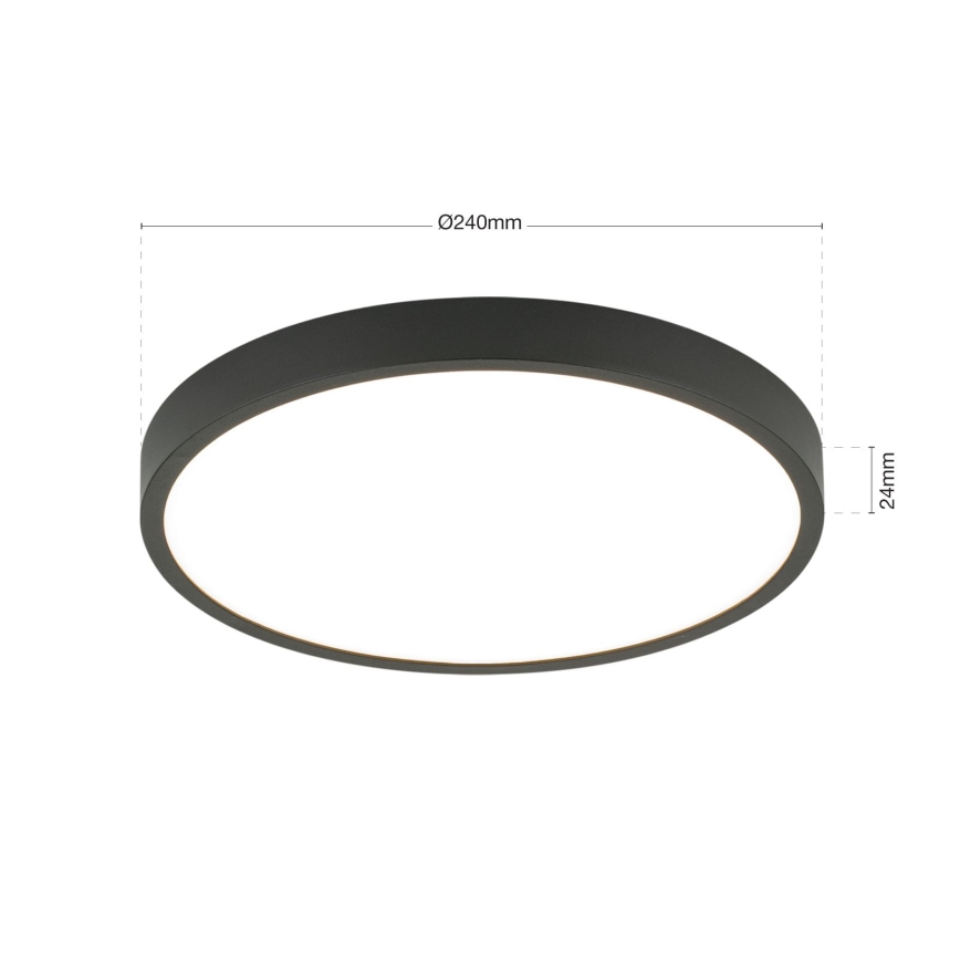 LED taklampa BULLY LED/24W/230V diameter 24 cm svart