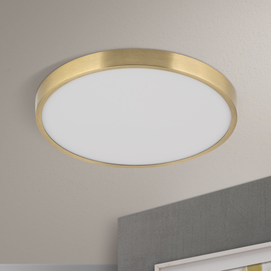 LED taklampa BULLY LED/28W/230V diameter 28 cm guld
