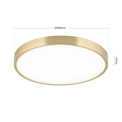LED taklampa BULLY LED/28W/230V diameter 28 cm guld