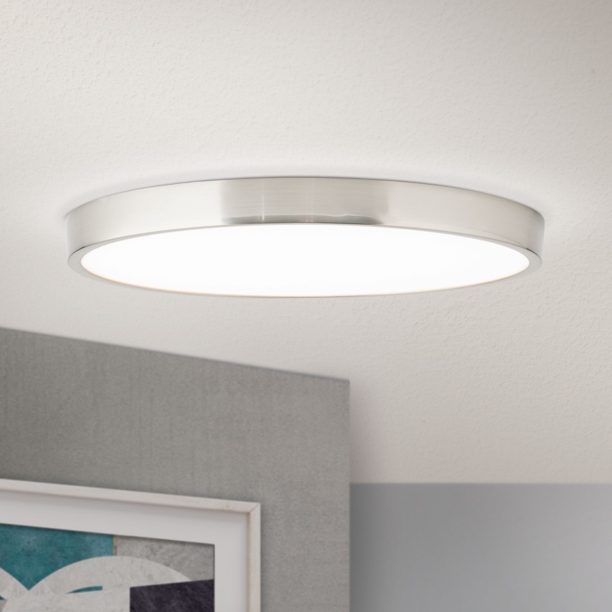 LED taklampa BULLY LED/28W/230V diameter 28 cm matt krom