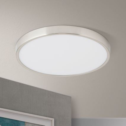 LED taklampa BULLY LED/28W/230V diameter 28 cm matt krom