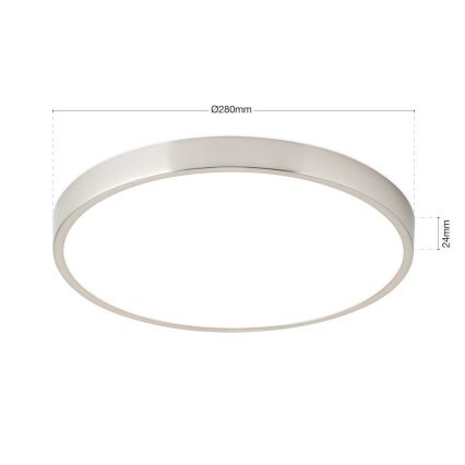 LED taklampa BULLY LED/28W/230V diameter 28 cm matt krom
