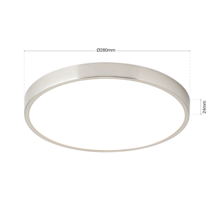 LED taklampa BULLY LED/28W/230V diameter 28 cm matt krom