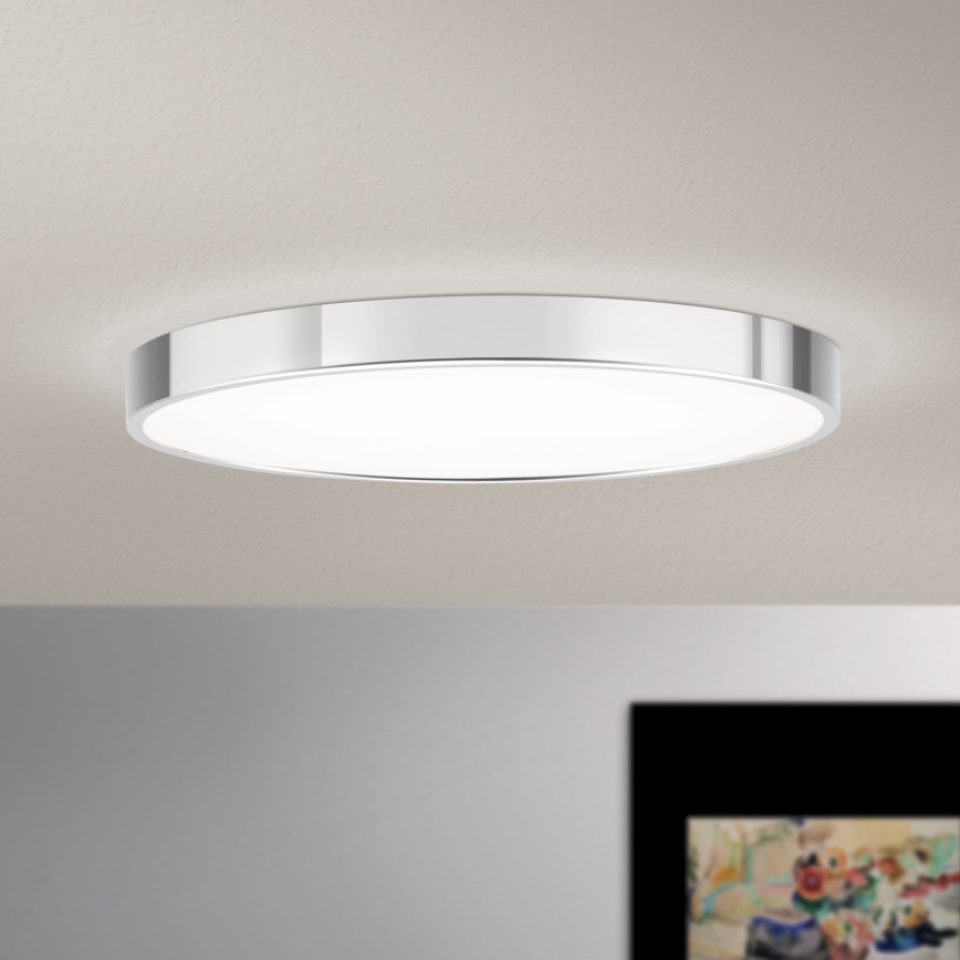 LED taklampa BULLY LED/28W/230V diameter 28 cm skinande krom