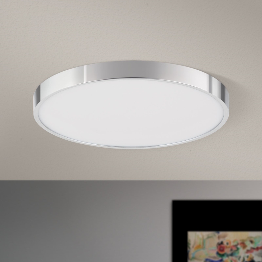 LED taklampa BULLY LED/28W/230V diameter 28 cm skinande krom