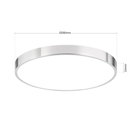 LED taklampa BULLY LED/28W/230V diameter 28 cm skinande krom