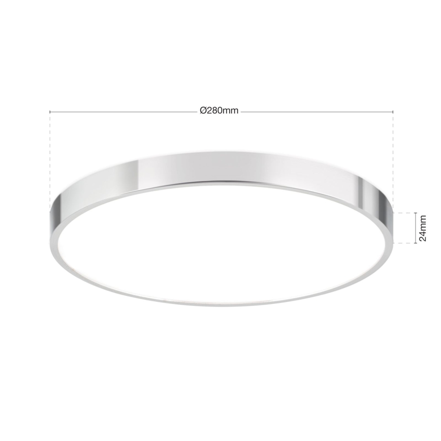LED taklampa BULLY LED/28W/230V diameter 28 cm skinande krom