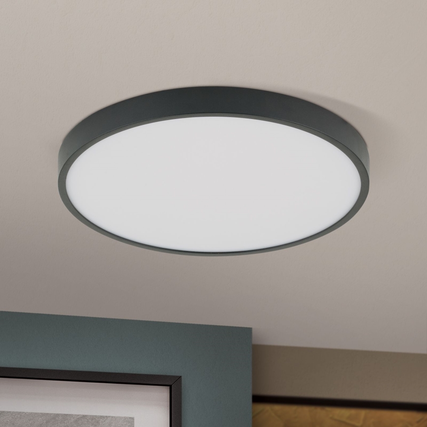 LED taklampa BULLY LED/28W/230V diameter 28 cm svart