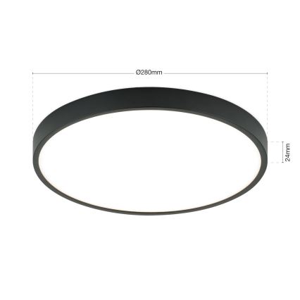 LED taklampa BULLY LED/28W/230V diameter 28 cm svart